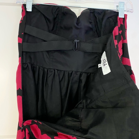 Red and black strapless Tibi dress - Picture 6 of 8